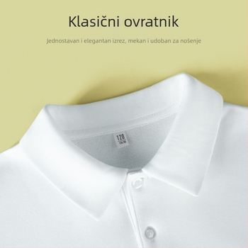 Polo majica za djecu - dugi rukavi, pamukova smjesa, svestran stil, jednobojna, zimska sezona