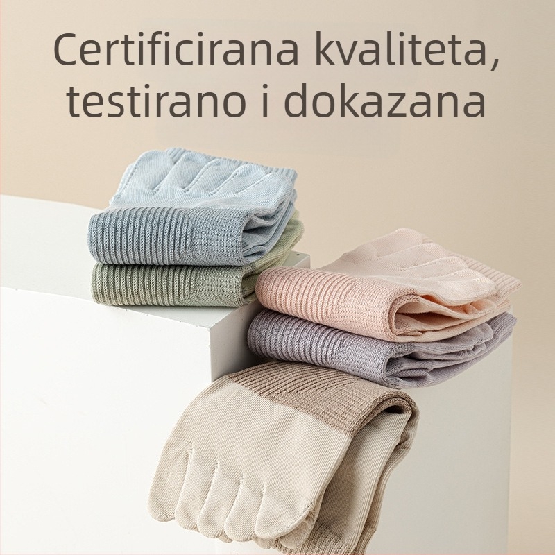 Ženske čarape s pet prstiju od pamuka – antibakterijske, protiv mirisa, upijaju znoj