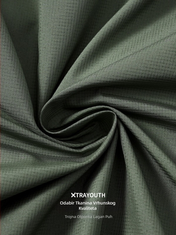 Jakna s kapuljom, punjena patka puh, poliester tkanina, slobodan kroj, za tinejdžere, proljeće 2025.