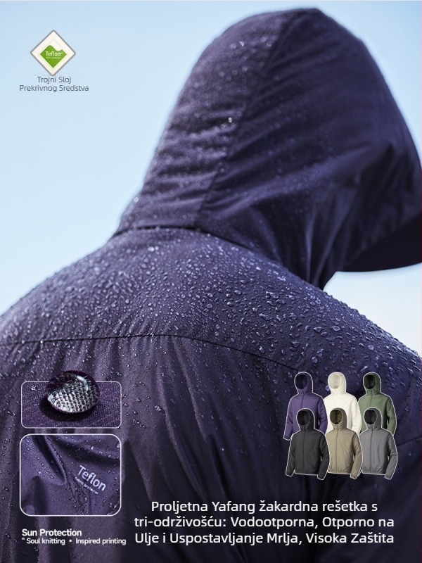 Jakna s kapuljom, punjena patka puh, poliester tkanina, slobodan kroj, za tinejdžere, proljeće 2025.