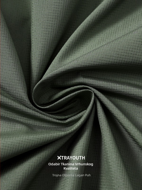 Jakna s kapuljom, punjena patka puh, poliester tkanina, slobodan kroj, za tinejdžere, proljeće 2025.