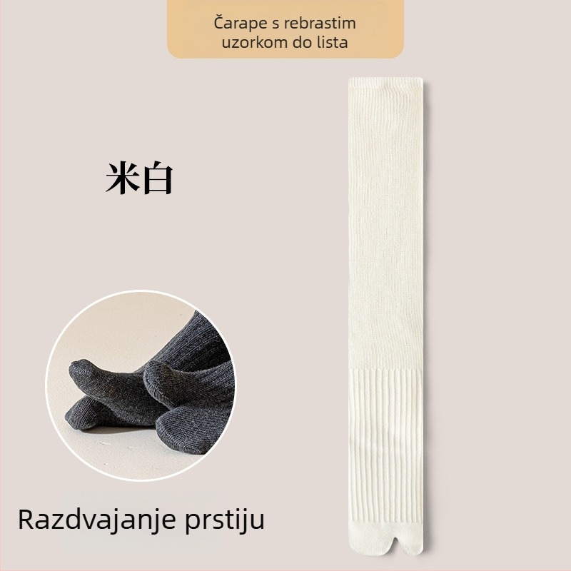 Ženske čarape do potkoljenice sa split prstima, pamukaste, protuklizne, antibakterijske i upijaju znoj, japanski stil