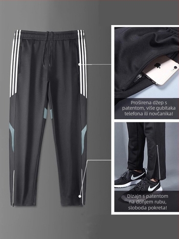 Muški hoodirani sportski set s dugim rukavima – casual poliester