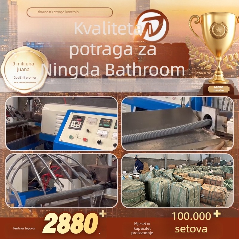 PVC odvod s dvostrukim glavama, za kuhinjsku sudoperu i balkon ormarić — prilagodljiva obrada, moderan jednostavan stil