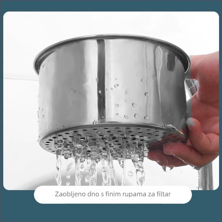 Posuda od nehrđajućeg čelika u obliku labuda s filtrom – višenamjenski stalak za sudoper za suhe i mokre ostatke