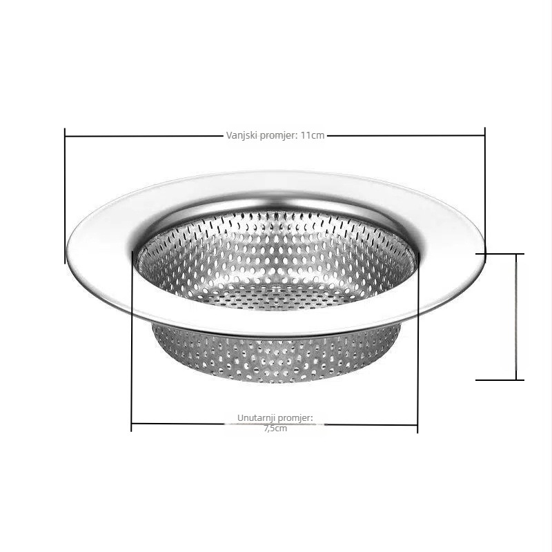 Filter mreža za kuhinjsku sudoperu od nehrđajućeg čelika, Edge-Bound Filter Mesh, 40g