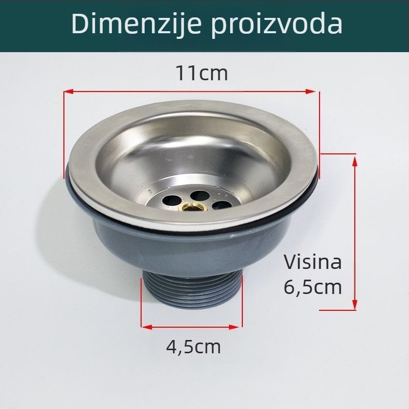 Nehrđajući čelični koš za odvod kuhinjskog sudopera – starinski stil (EU CE certifikat, Materijal: Other, Model: Other, Podrijetlo: Other)