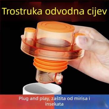 Podni kanalizacijski trostruki uređaj protiv mirisa s brtvnim čepom — Marka Huge; Materijal ABS + silikon gel; Model Orange drain tee sealing plug; Neto težina 100 g
