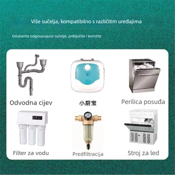 Kuhinjski odvodni spoj protiv mirisa, petkanalni odvod, ABS+ materijal, model 3225, težina 290 g