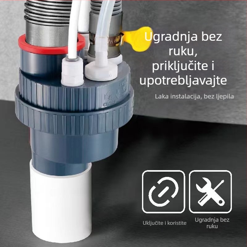 Kuhinjski odvodni spoj protiv mirisa, petkanalni odvod, ABS+ materijal, model 3225, težina 290 g