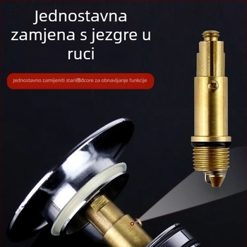 Bakarno odvodno jezgro za umivaonik, tip bounce, standardni model, prilagodljiva obrada, licenca privatne marke — Madloog/Medilong