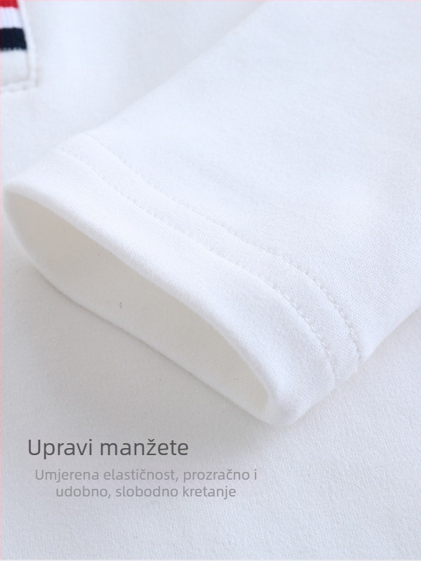 Dječje polo majice s dugim rukavima, pamuk, jednobojni uzorak, za djecu 3–8 godina