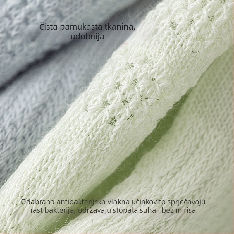 Ženske pet prstiju čarape — prozračne od combed cotton, 70–80% pamuka, anti sklizanje, upijanje znoja, trenje; uzorak: usklađeni boje; visina cijevi srednja