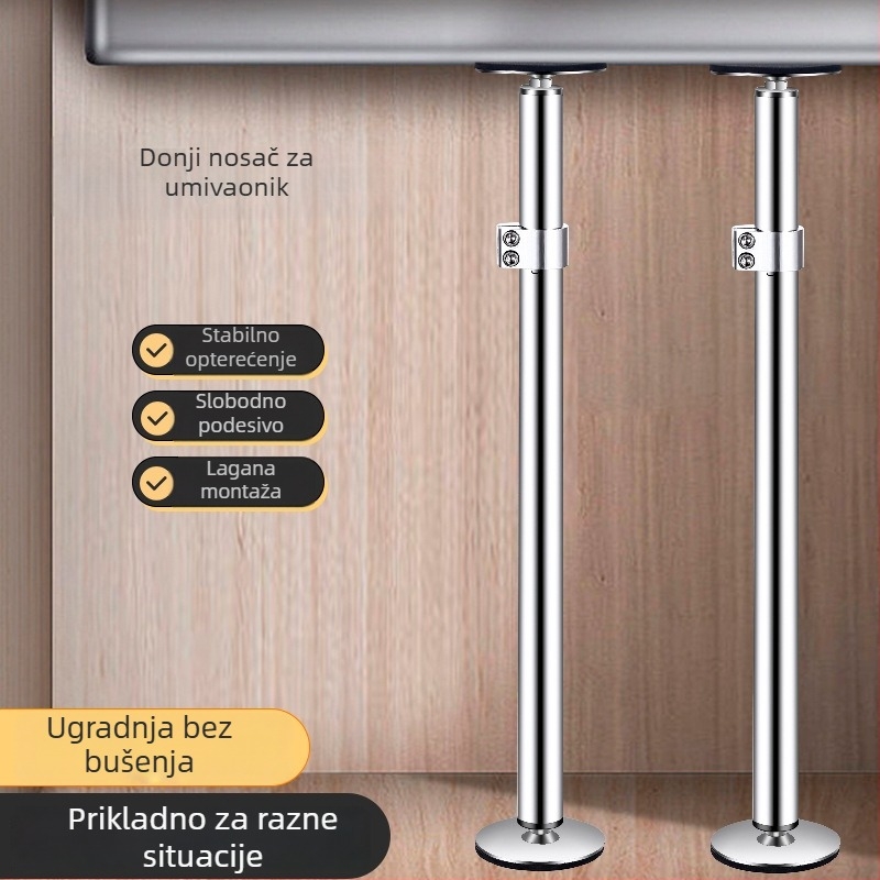 Samostojeći okvir za podršku kuhinjskog sudopera ispod ploče, nehrđajući čelik, model 08565, težina 1,4 kg, stil moderni minimalistizam