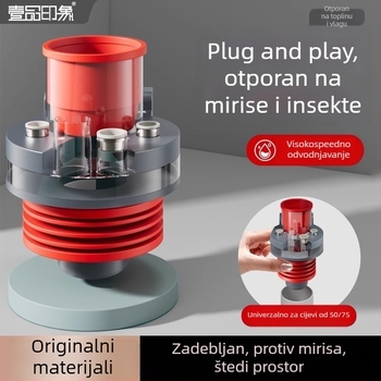 Kuhinjski odvodni sustav: trostruki i petodijelni diverter set s anti-odor funkcijom, model AAAM3, marka First Impression, moderni jednostavan stil