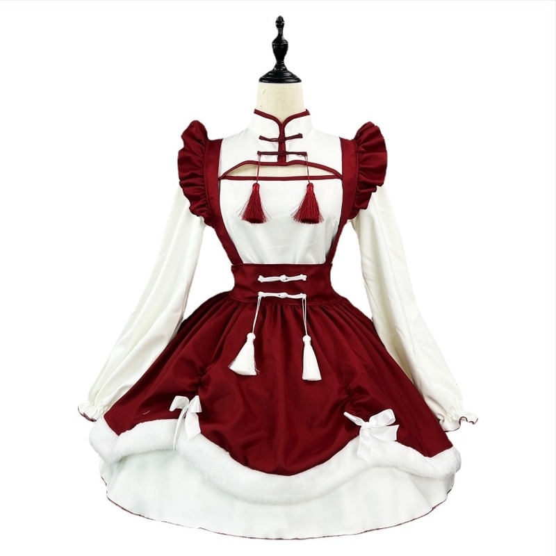 Lolita cosplay haljina za služavku za anime RPG, mješavina kemijskih vlakana, glavna tkanina 100% poliester, za dob 18–24, tolerancija 1–3 cm