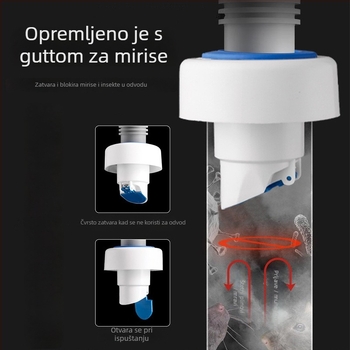 Zatvara za odvod protiv mirisa za umivaonik i kuhinju, ABS, model 50/60/75, neto težina 65 g, moderni minimalistički stil
