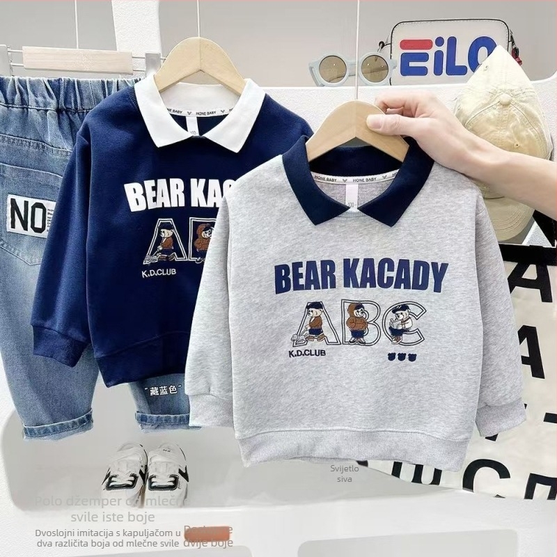 Polo majica za dječake, sportsko-ležerni stil, poliesterska tkanina, crtani uzorak, za djecu od 3 do 8 godina