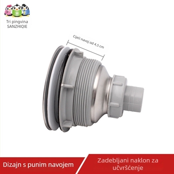 Nehrđajući čelični odvodni koš za sudoperu — model 50, marka Three Penguins, podizni tip, oblik britanskog stila vode.