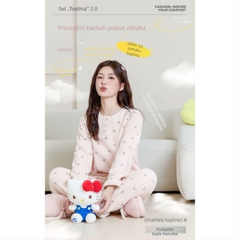 Wuji Liangpin – Yunshu Velvet kućni set 2.0, ženske pidžame, korejskog stila, casual, nježno na kožu