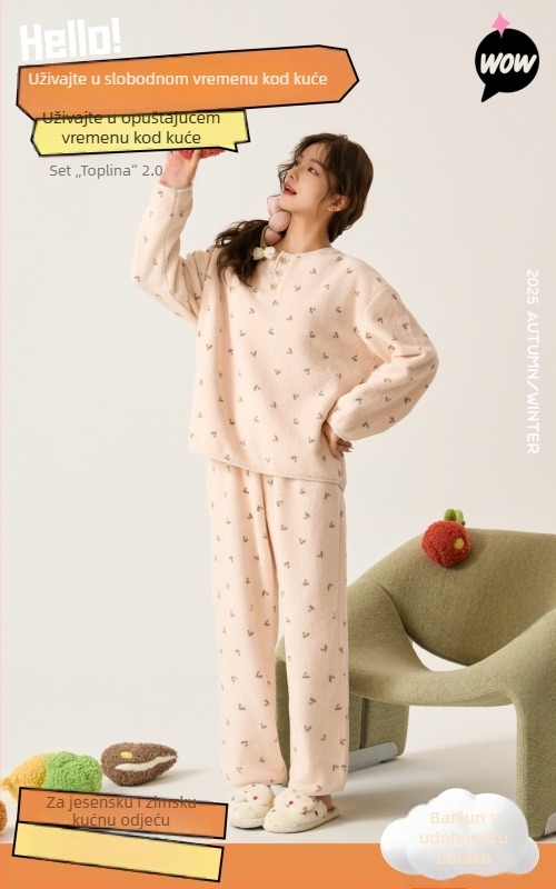 Wuji Liangpin – Yunshu Velvet kućni set 2.0, ženske pidžame, korejskog stila, casual, nježno na kožu