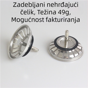 Nehrđajući čelični čep za sudoper s filtrom XD052