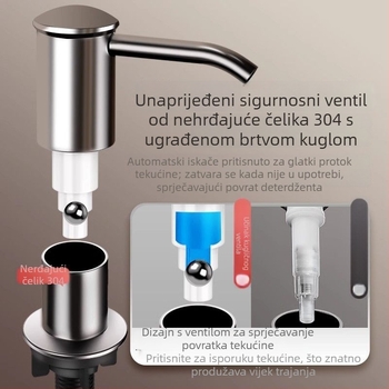 Pumpica za sapun za kuhinjski sudoper s produženim cijevima, nehrđajući čelik, Marka Shouli, Model XJJYQQ
