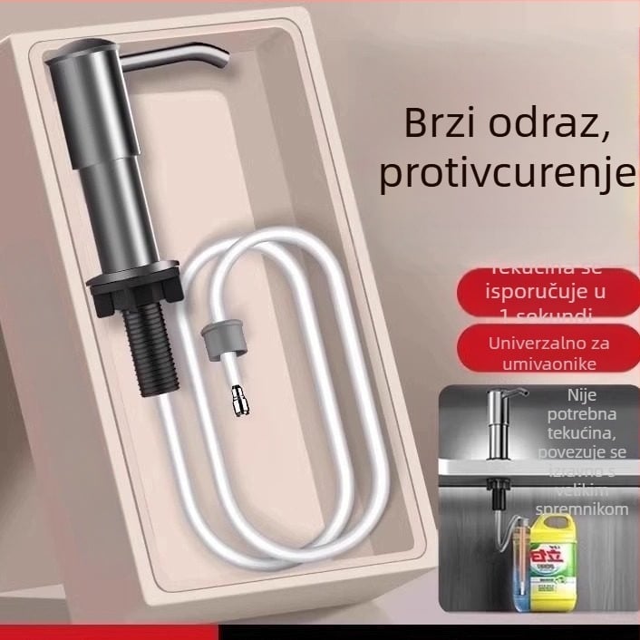 Pumpica za sapun za kuhinjski sudoper s produženim cijevima, nehrđajući čelik, Marka Shouli, Model XJJYQQ
