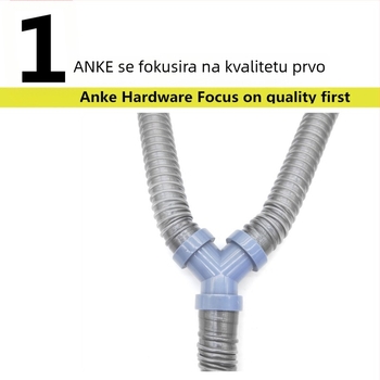 Y-oblik odvod za dvostruki sudoper, PVC, model XS-007F, moderni minimalistički stil