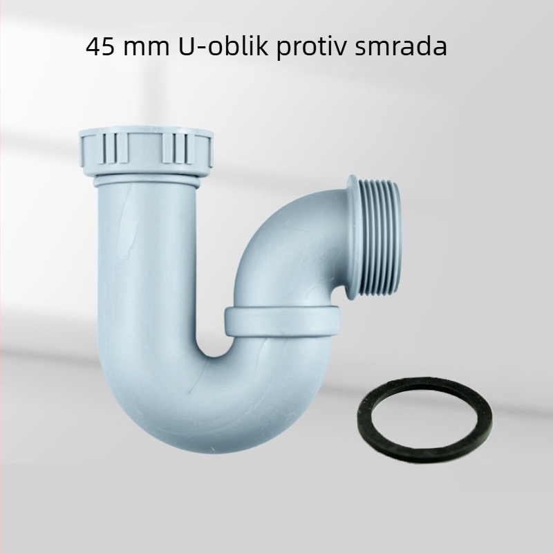 U-oblik odvodnog koljena za sudoper, protiv mirisa, protiv preljeva, otporno na visoke temperature, PP materijal