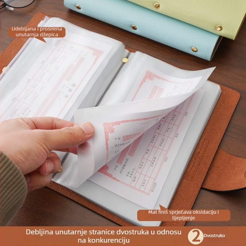 Knjiga za pohranu depozitnih potvrda s magnetskim zatvaračem, PU koža, držač novčanica