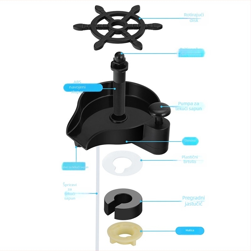Uređaj za pranje čaša s dozom sapuna, model ZYQ-1, plastični materijal, moderan stil