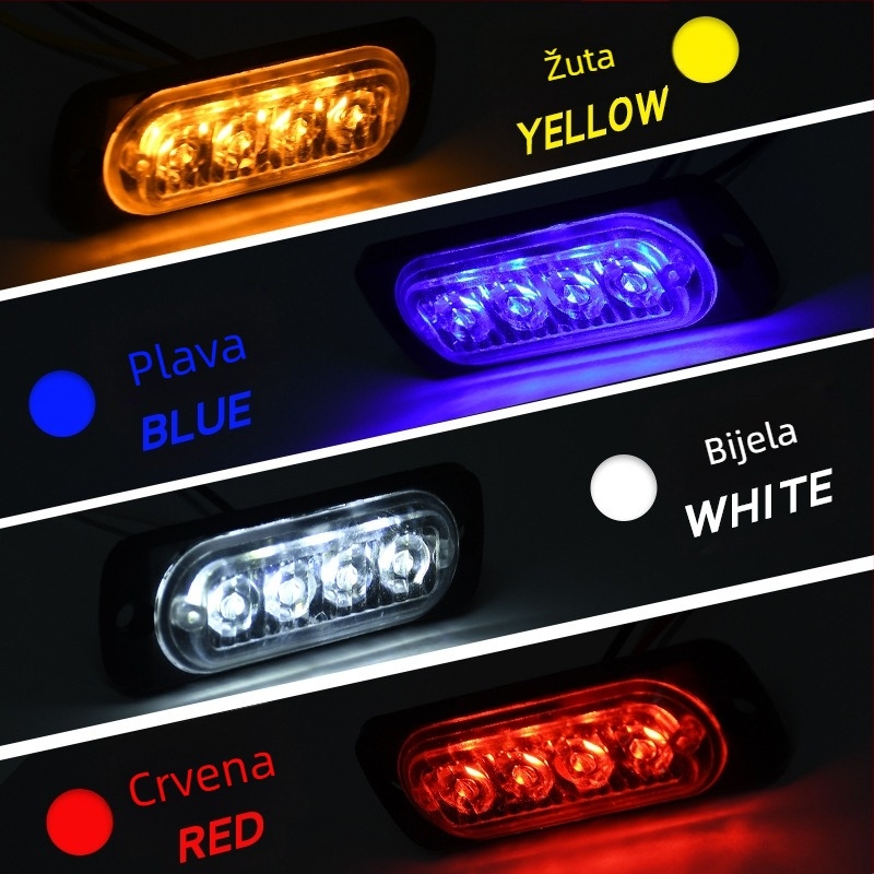 Kamionska bočna svjetiljka, 4-LED rubno svjetlo, 12-24V, ABS