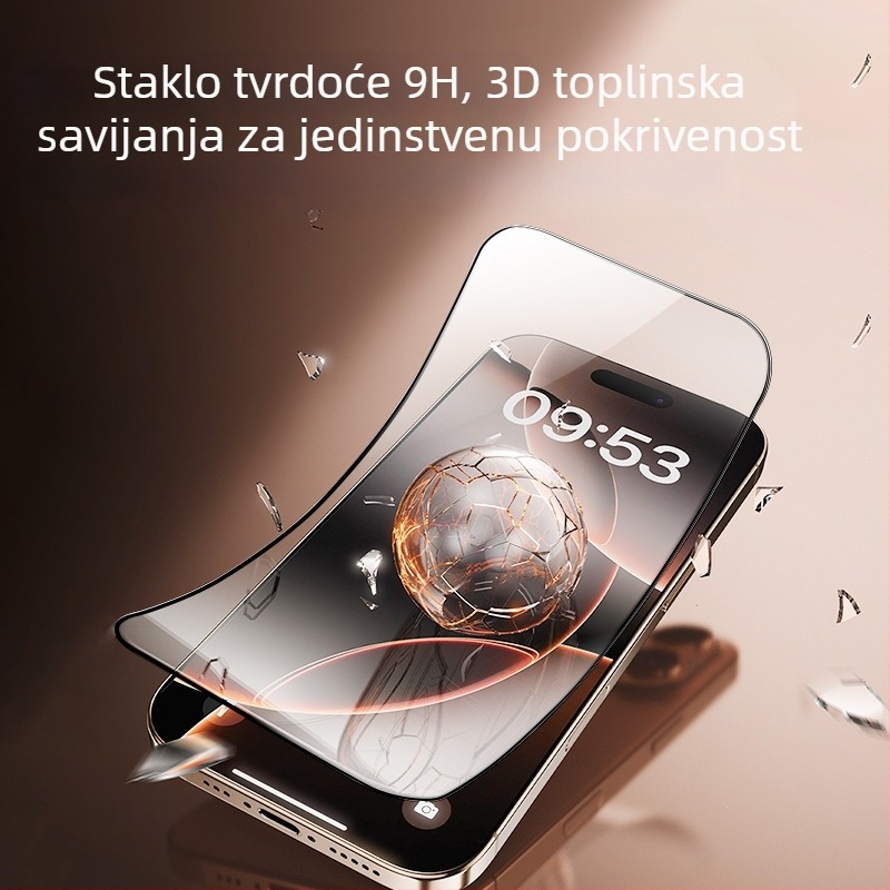 Staklena zaštita zaslona za iPhone – prednja, HD jas, zaštita privatnosti, otporna na prašinu