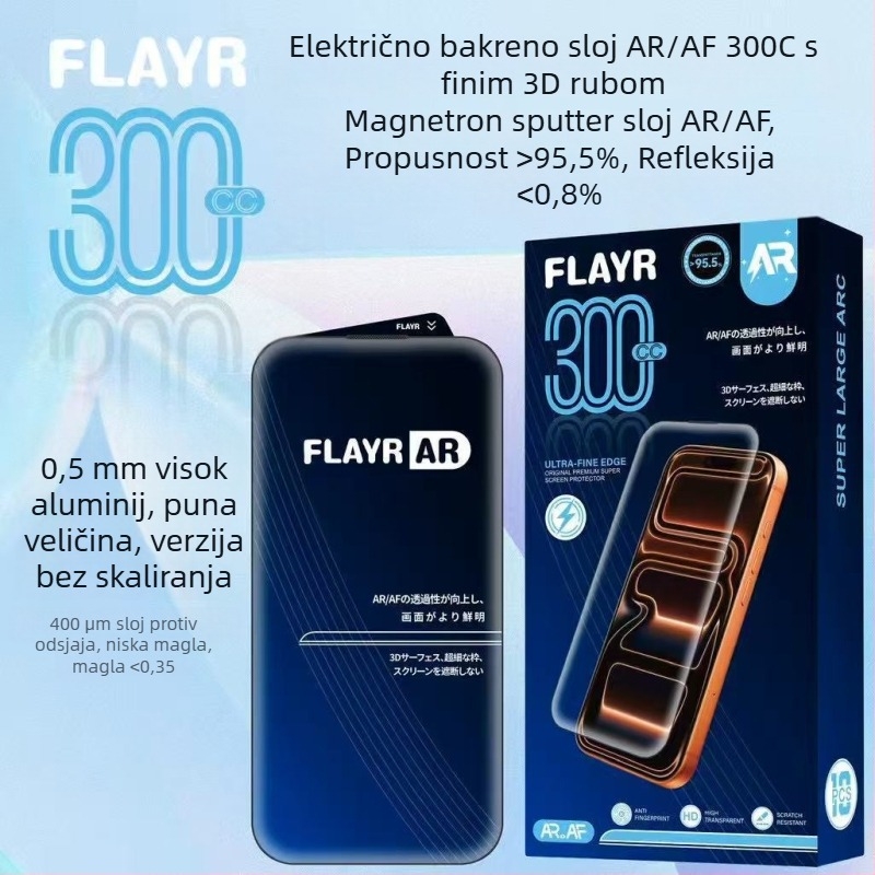 Neutral zaštitno staklo za prednji zaslon za iPhone 17 Pro Max – HD, otporan na prašinu, otporan na otiske prstiju, cijeli zaslon