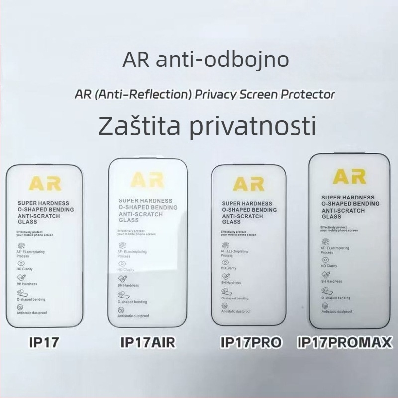 Neutral zaštitno staklo za prednji zaslon za iPhone 17 Pro Max – HD, otporan na prašinu, otporan na otiske prstiju, cijeli zaslon