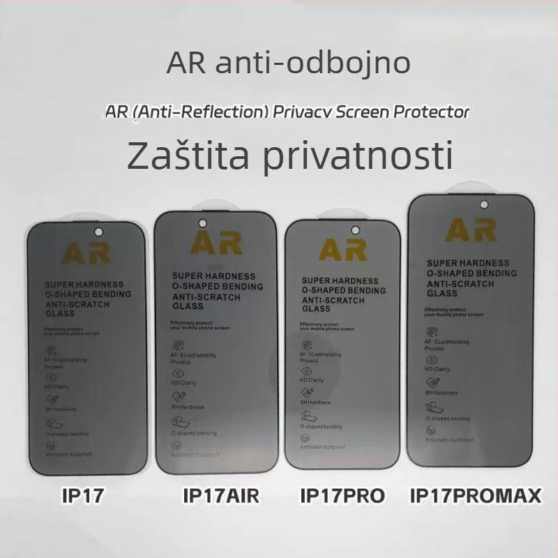 Neutral zaštitno staklo za prednji zaslon za iPhone 17 Pro Max – HD, otporan na prašinu, otporan na otiske prstiju, cijeli zaslon