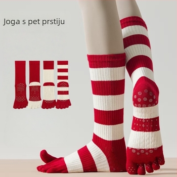 Čarape za jogu s pet prstiju do lista – pamuk 80–90% – dezodorirajuća funkcija – protuklizne – unisex