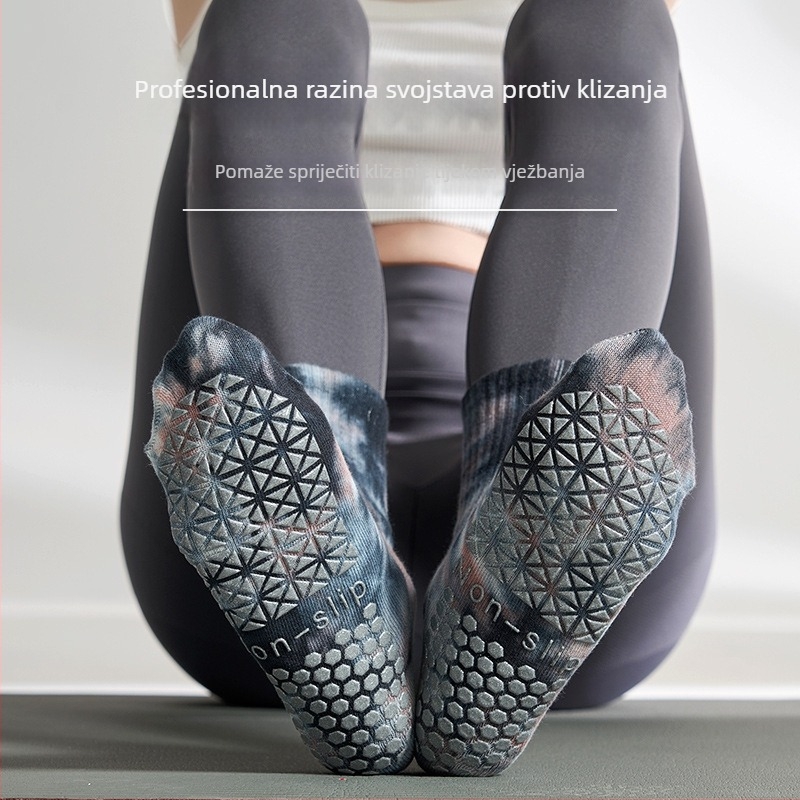 Pamučne joga čarape za žene srednje dužine, upijaju znoj, kamuflažni uzorak, sve sezone