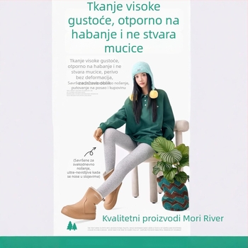 Pamukaste tajice s flis podstavom, vertikalne pruge, uski kroj, srednja debljina