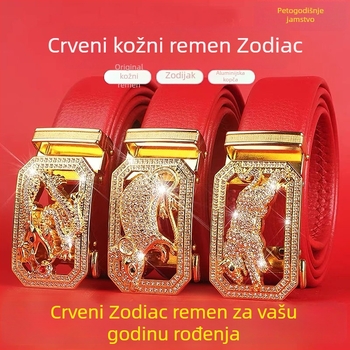 Muški kaiš od umjetne kože s automatskom kopčom, širina 2–4 cm, metalna kopča, novi kineski stil