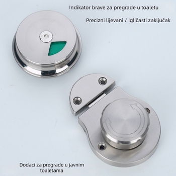 Nerđajući indikatorni zaključivač za pregrade u javnoj toaleti, brušeni završetak, dvodijelni set, kineski stil