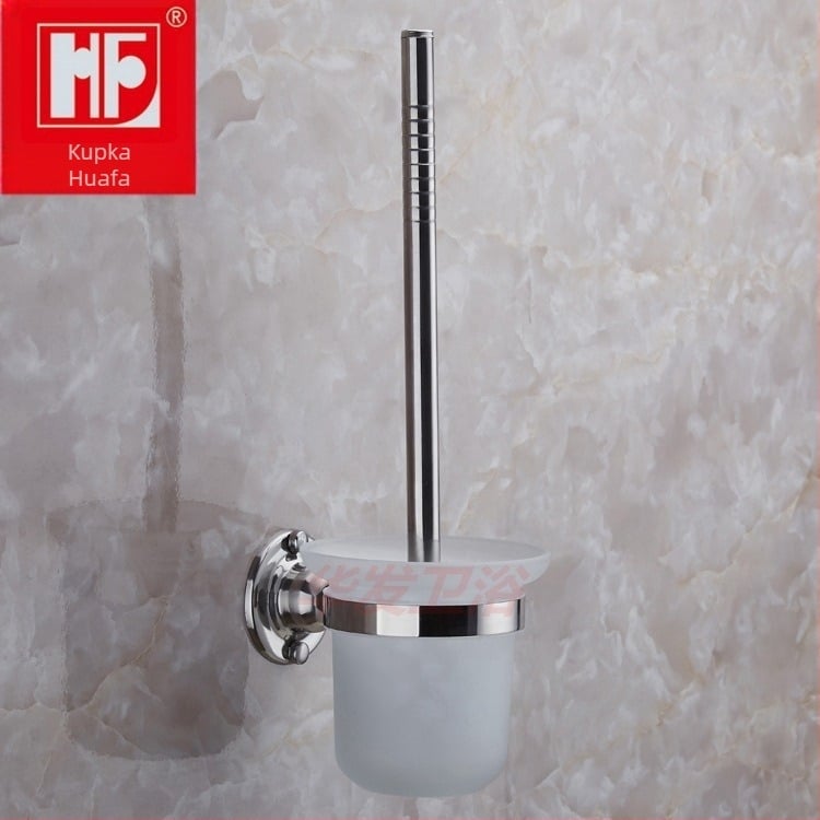 Zidni set četkica za čišćenje kupaonice od nehrđajućeg čelika HF-16 – zrcalno polirana površina, nosivost 0,5 kg, debljina 1,3 mm