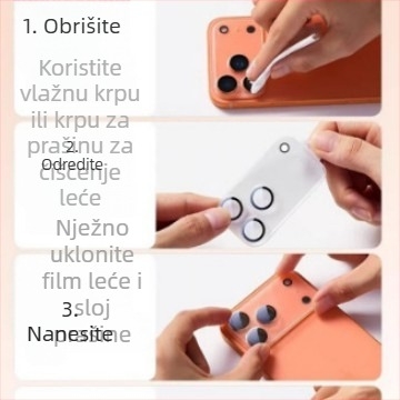 HBQ zaštitnik leće s integriranom matom oklopom za iPhone 14 Pro Max — kaljeno staklo, stražnji film, protiv otiska prstiju