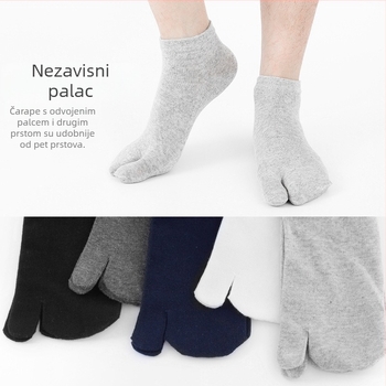 Muške čarape od pamuka s dva prsta, kratke, prozračne, upijaju znoj, deodorirajuće, protiv trenja