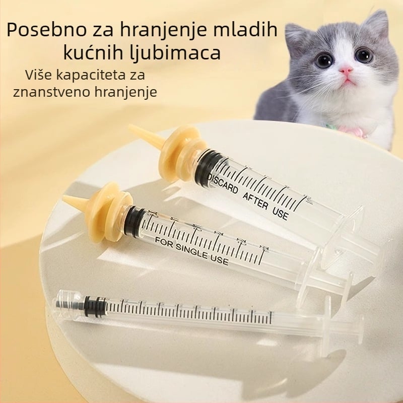 Injekcijska šprice za hranjenje mačaka s bradavicom — plastika, ručno hranjenje, Cute Pet Pastoral