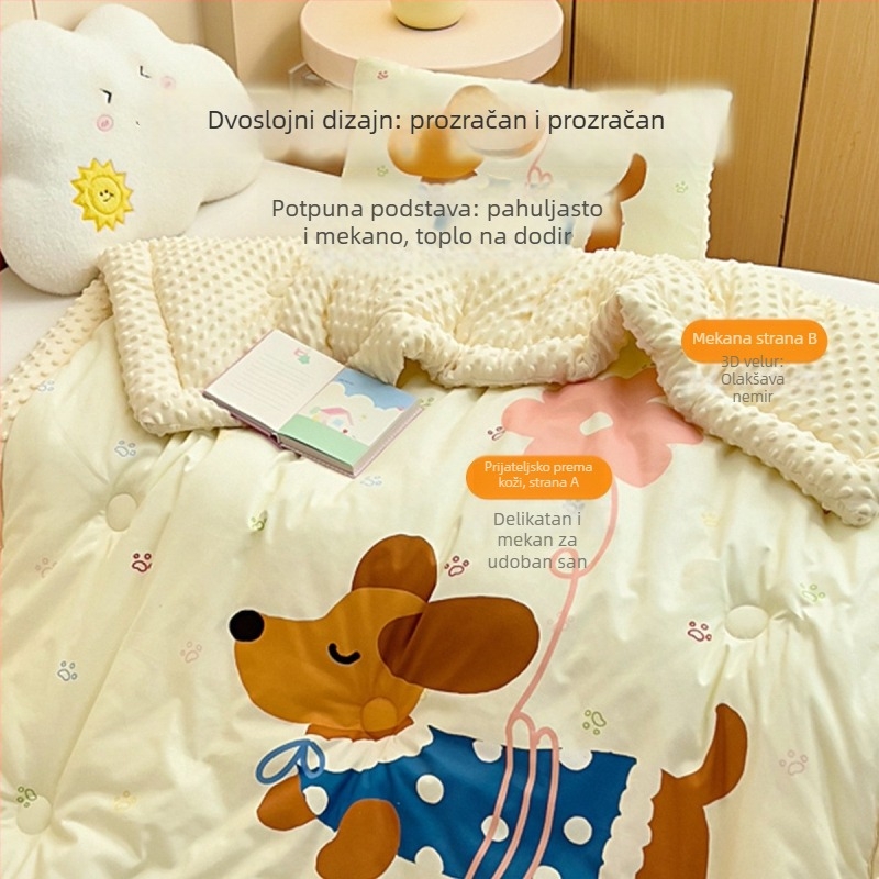 Bejbi zimski quilt – materijal: čista pamuk i pleteni pamuk, punilo: poliester, za djecu do 6 godina, težina 1.1–2 jin