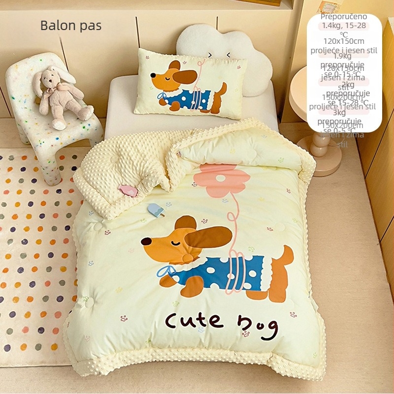 Bejbi zimski quilt – materijal: čista pamuk i pleteni pamuk, punilo: poliester, za djecu do 6 godina, težina 1.1–2 jin