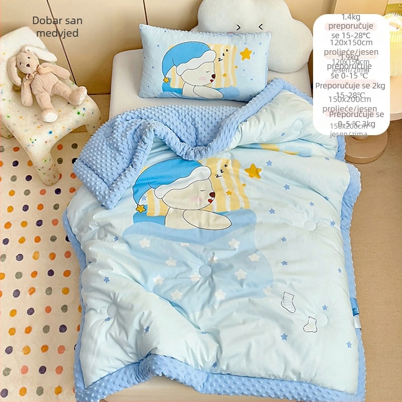 Bejbi zimski quilt – materijal: čista pamuk i pleteni pamuk, punilo: poliester, za djecu do 6 godina, težina 1.1–2 jin