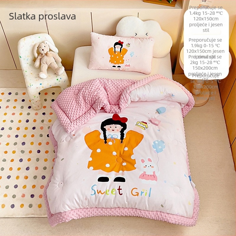 Bejbi zimski quilt – materijal: čista pamuk i pleteni pamuk, punilo: poliester, za djecu do 6 godina, težina 1.1–2 jin